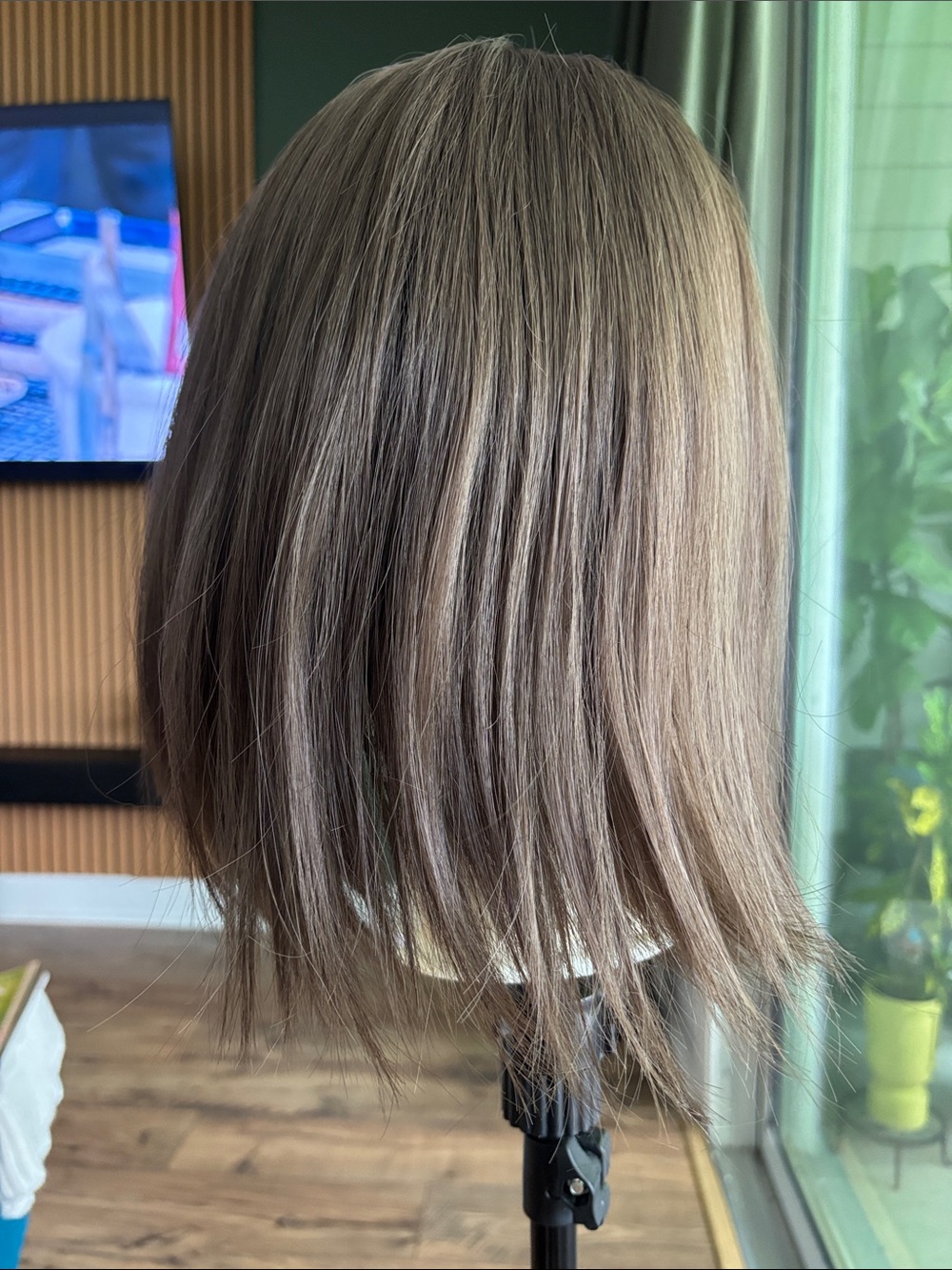 Medium Brown Short Layered Synthetic Wig with Natural Part - JB Extension - Picture 3 of 6
